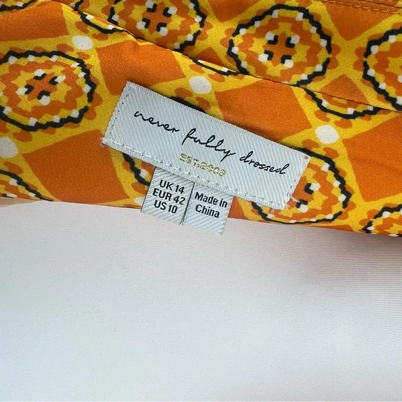 Never Fully Dressed Size 10 Patchwork Long Trench Coat Statement Jacket - Picture 4 of 7